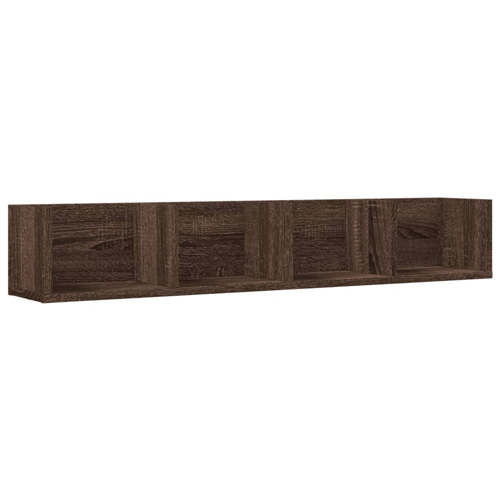 vidaXL Muebles de pared 2 uds madera marrón roble 99x18x16,5 cm