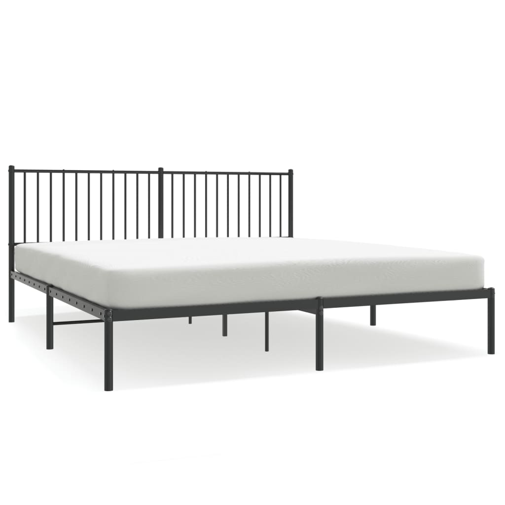 vidaXL Estructura de cama con cabecero metal negro 180x200 cm