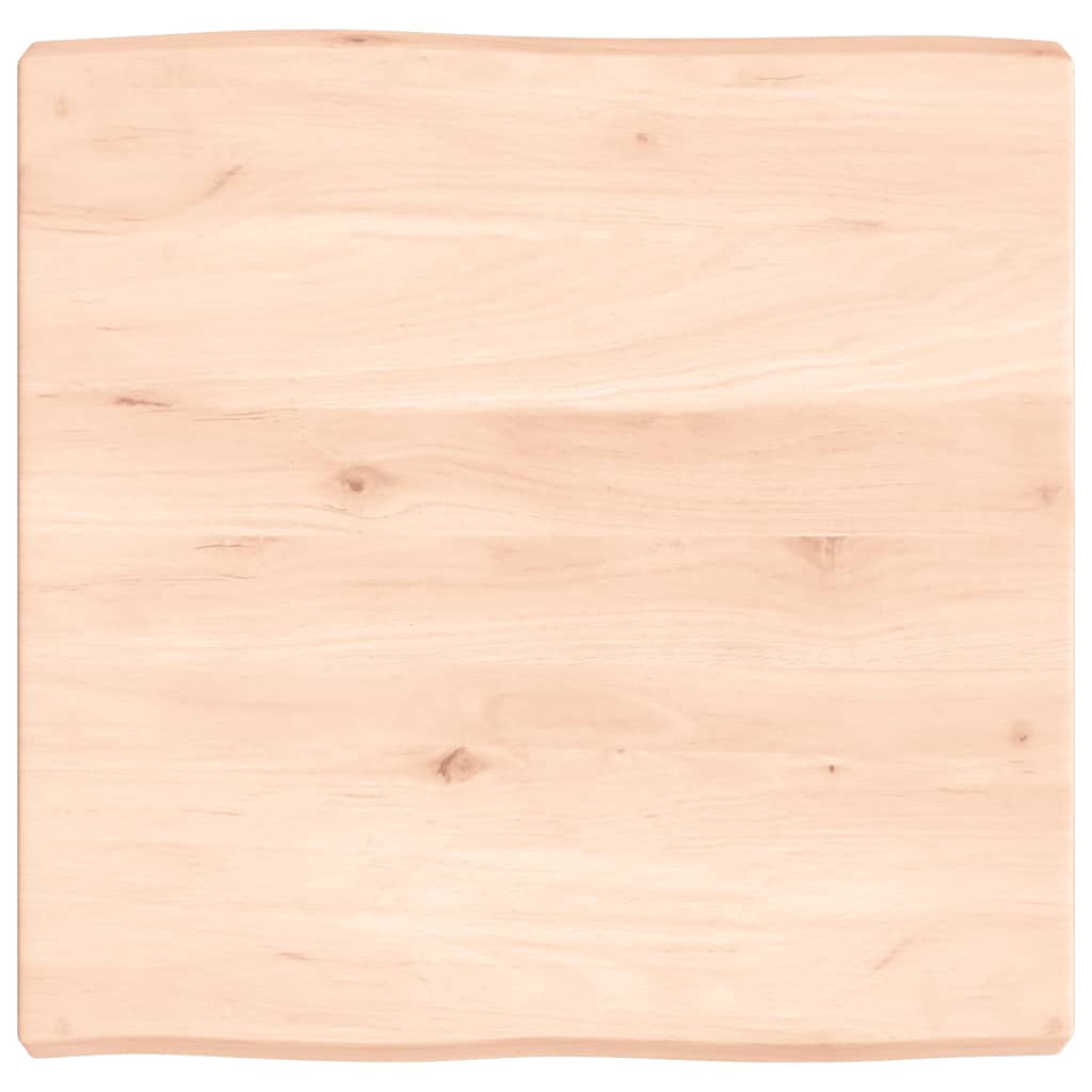 vidaXL Tablero de mesa madera maciza borde natural 60x60x(2-6) cm