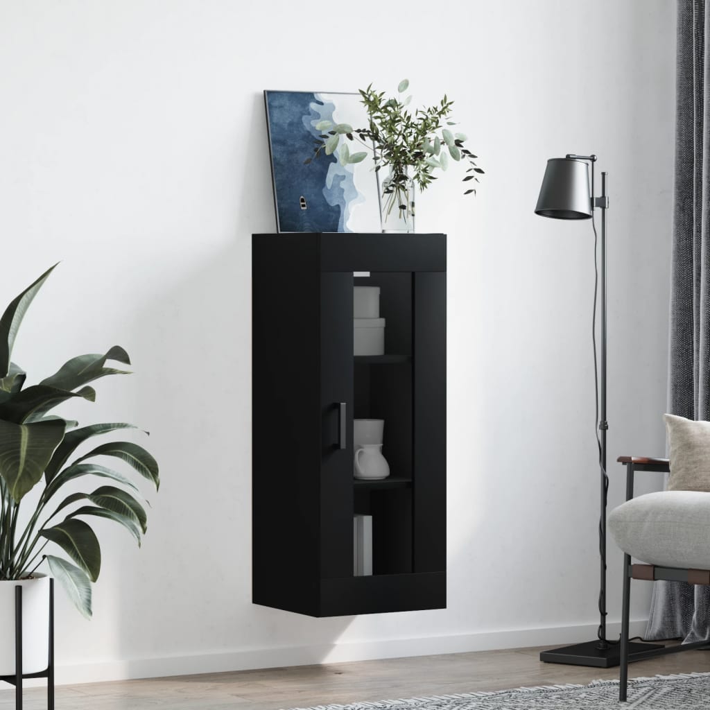 vidaXL Armario de pared negro 34,5x34x90 cm