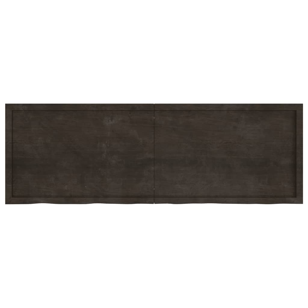 vidaXL Tablero mesa madera roble tratada marrón oscuro 180x60x(2-6) cm