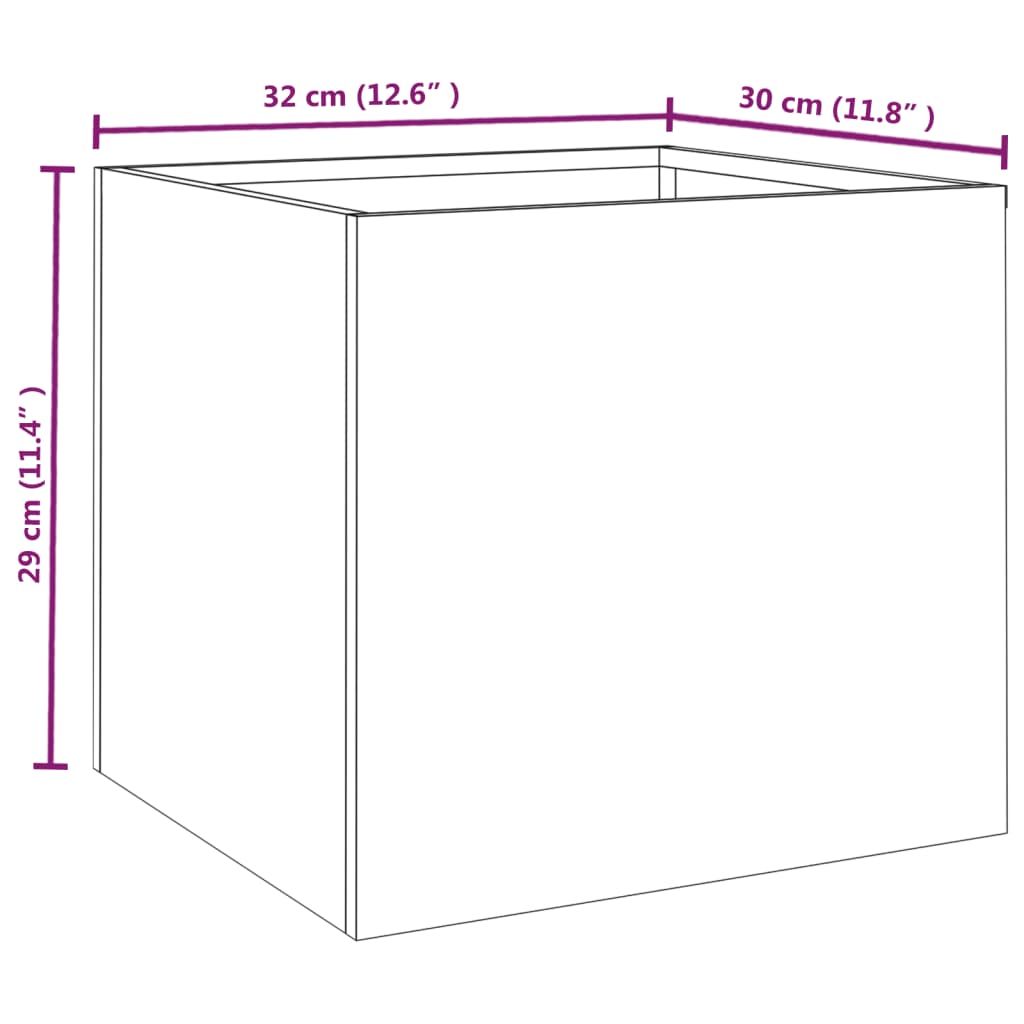 vidaXL Jardineras 2 unidades acero corten 32x30x29 cm