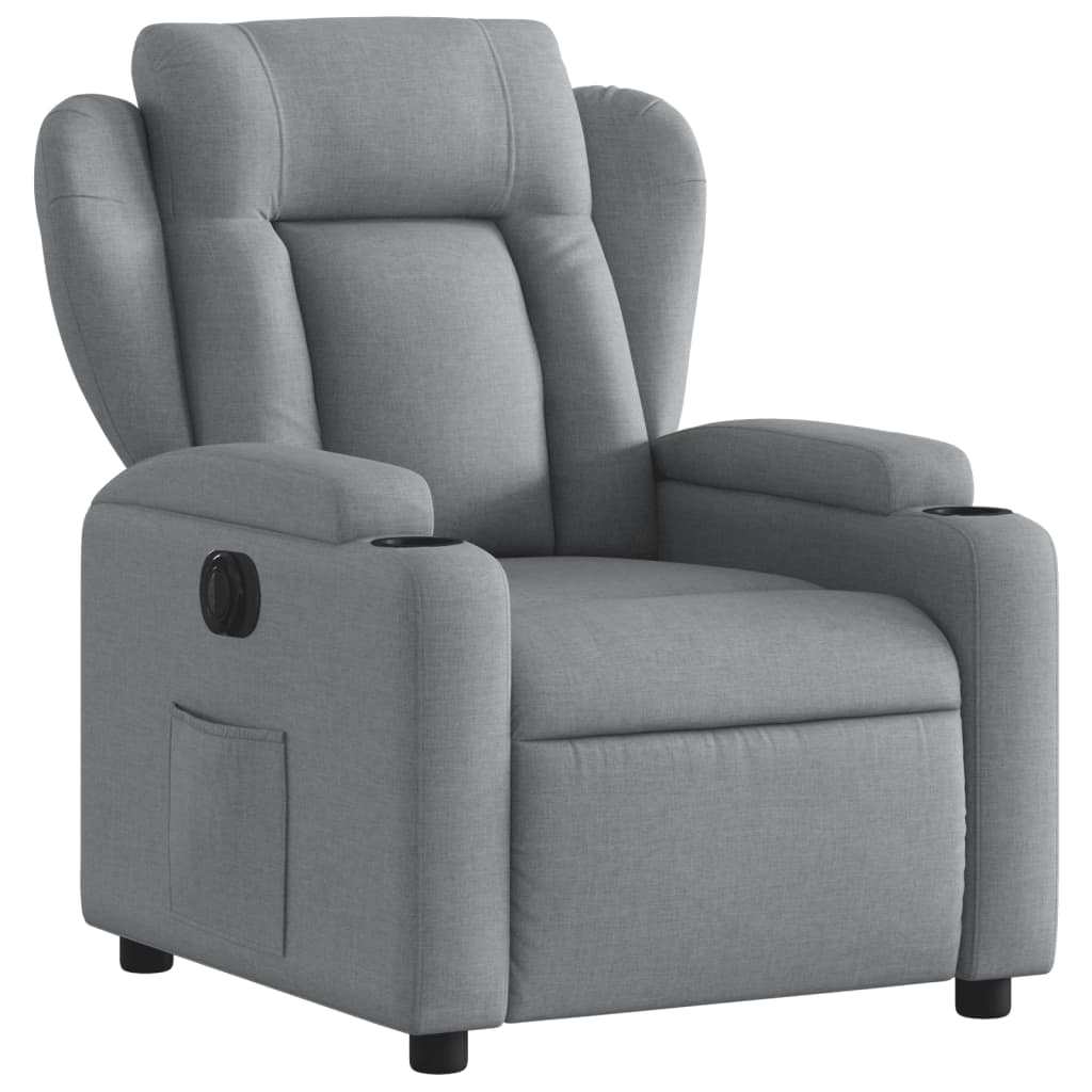 vidaXL Sillón reclinable eléctrico tela gris claro