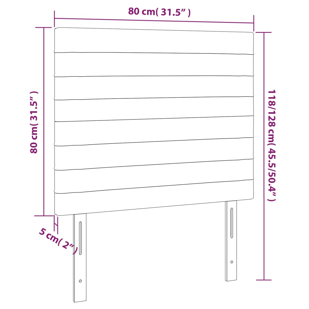 vidaXL Cabecero con luces LED terciopelo gris oscuro 80x5x118/128 cm