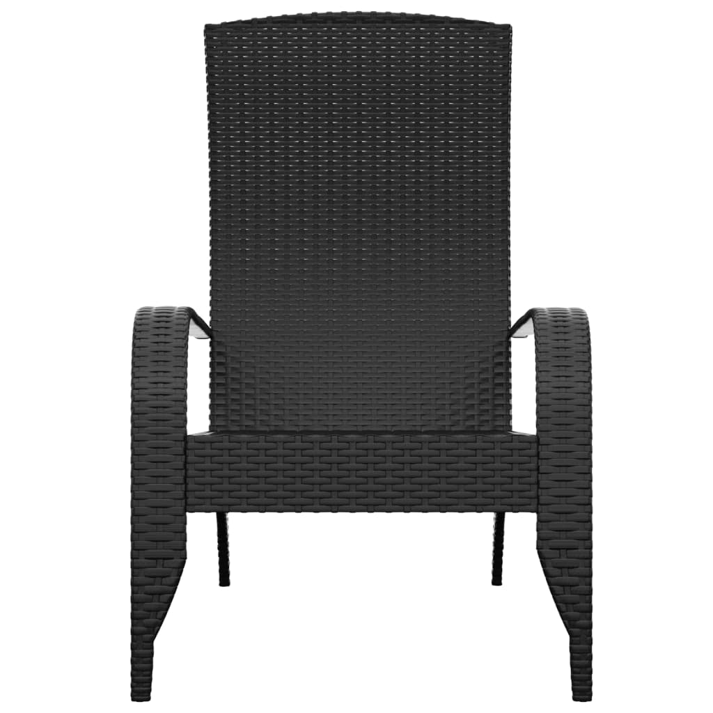 vidaXL Silla de jardín Adirondack ratán sintético negro