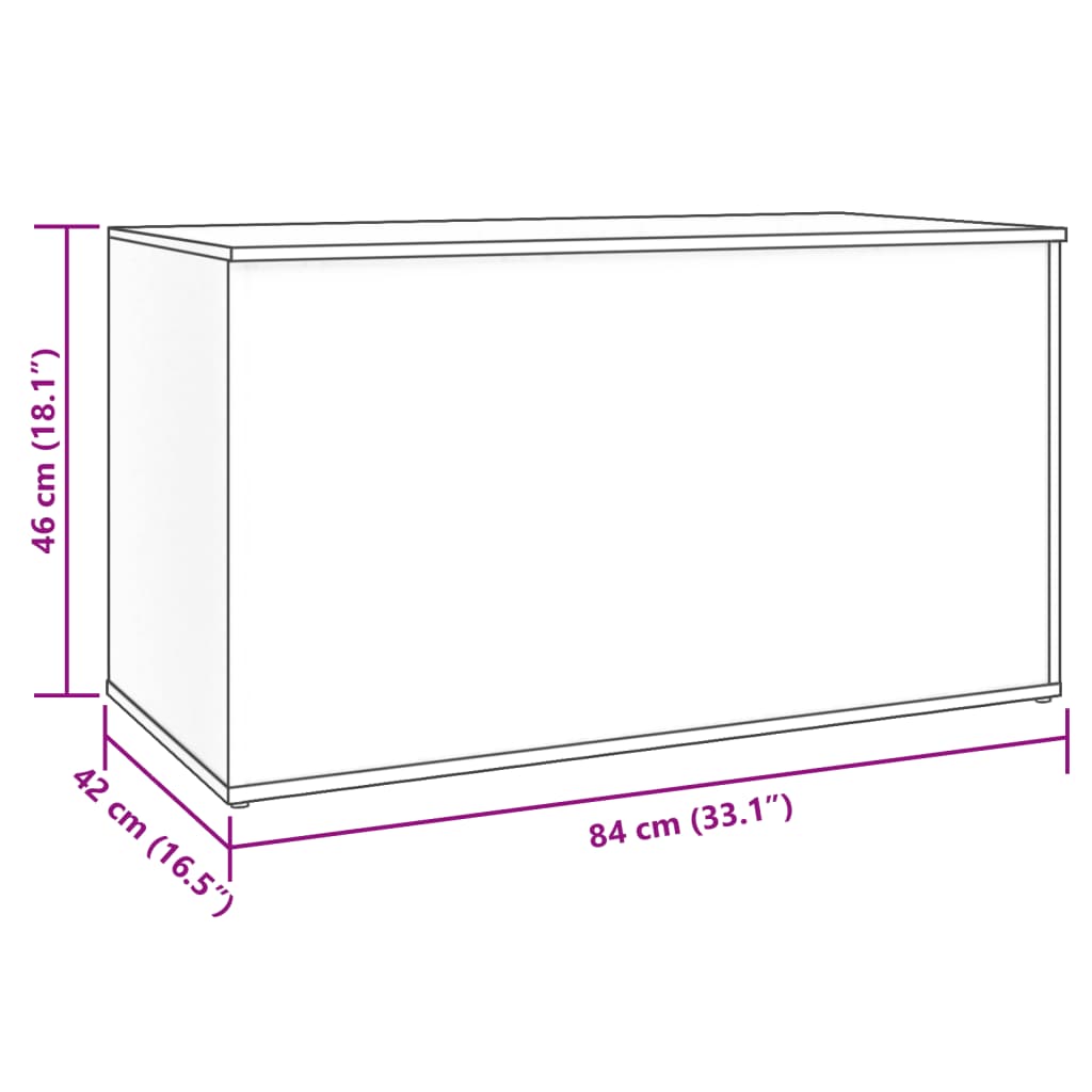 Baúl almacenaje madera contrachapada blanco brillo 84x42x46 cm - referencia  Mqm-803062