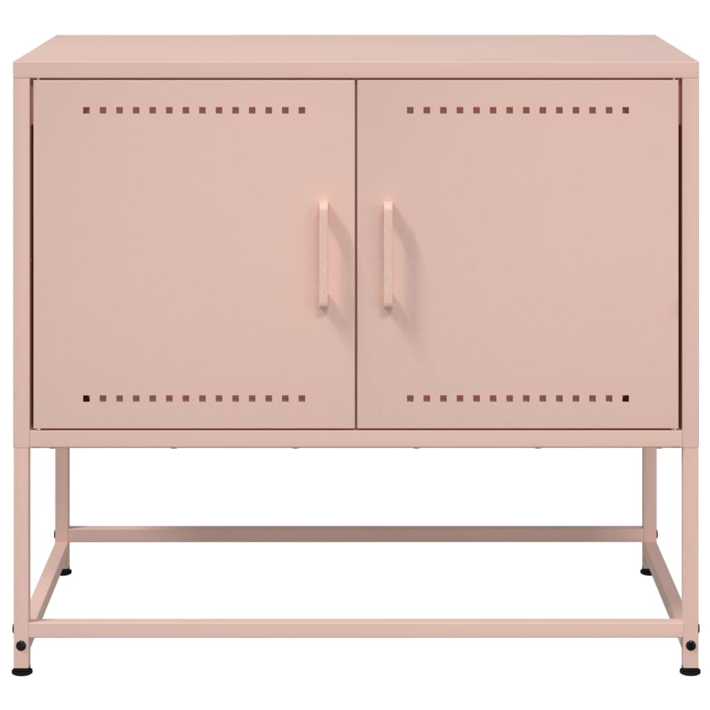 vidaXL Mueble para TV de acero rosa 68,5x39x60,5 cm