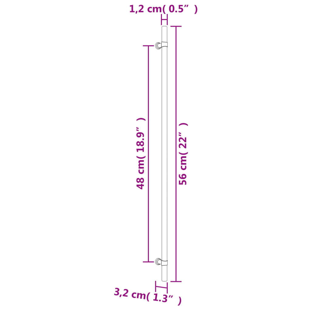 vidaXL Tiradores para armarios 5 uds acero inoxidable bronce 480 mm