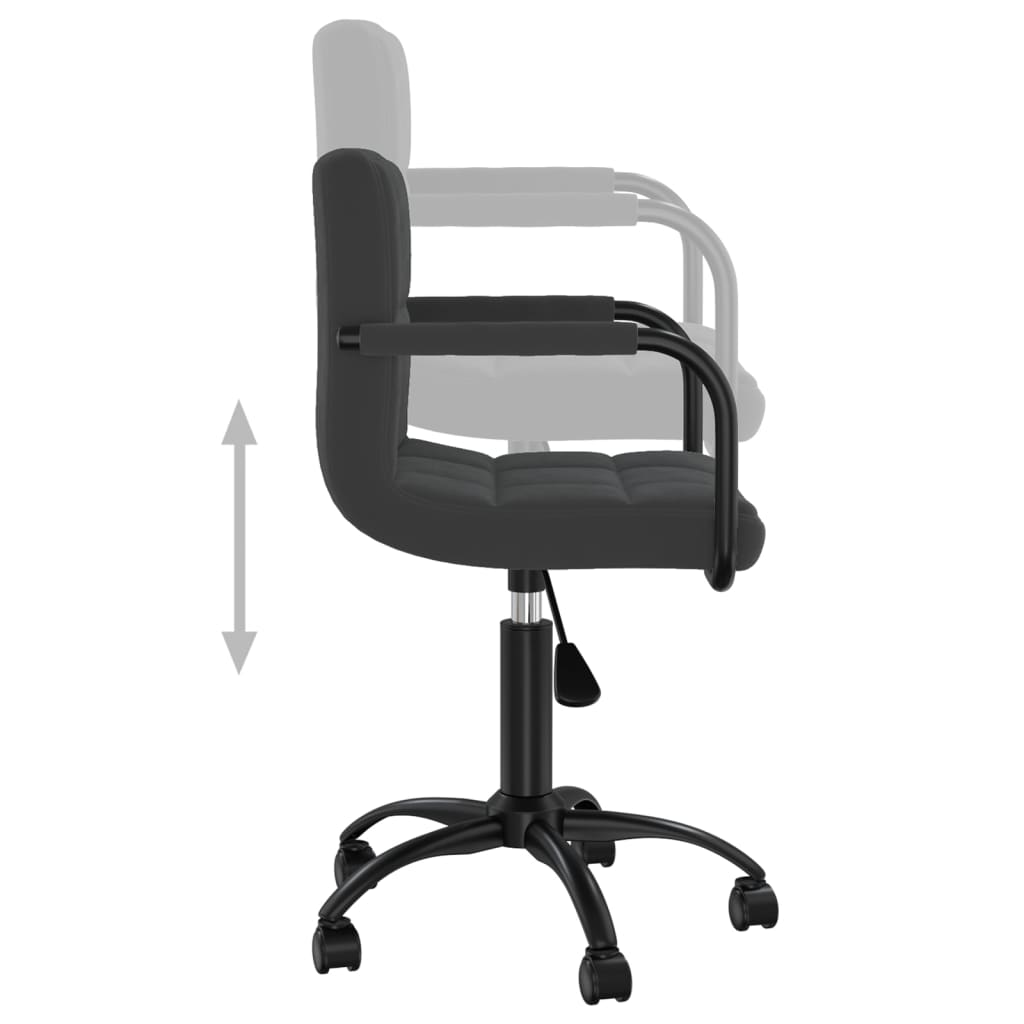 vidaXL Silla de comedor giratoria de terciopelo negro