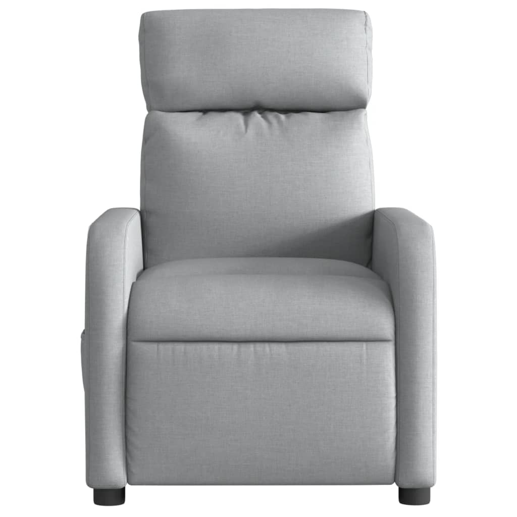 vidaXL Sillón reclinable de masaje eléctrico tela gris claro