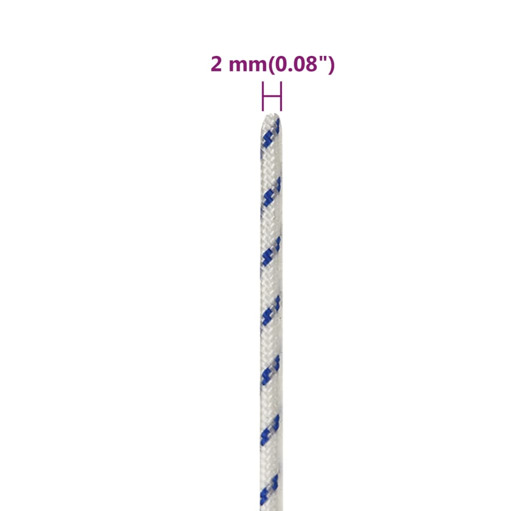 vidaXL Cuerda de barco polipropileno blanco 2 mm 100 m