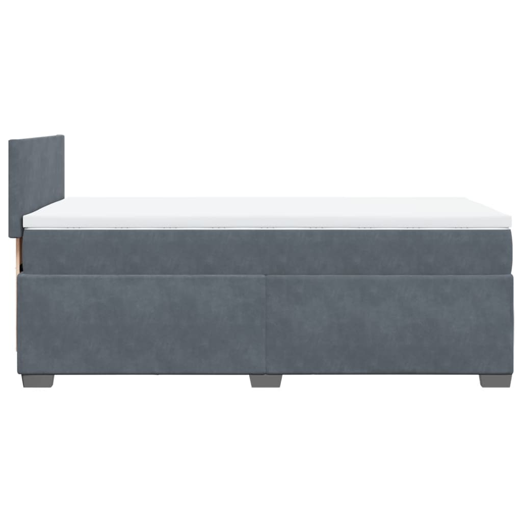 vidaXL Cama box spring con colchón terciopelo gris oscuro 80x200 cm