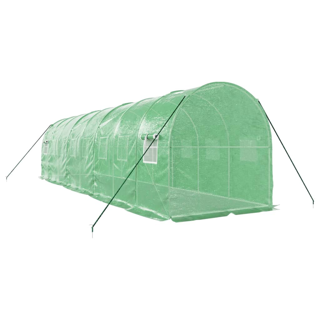 vidaXL Invernadero con estructura de acero verde 16 m² 8x2x2 m