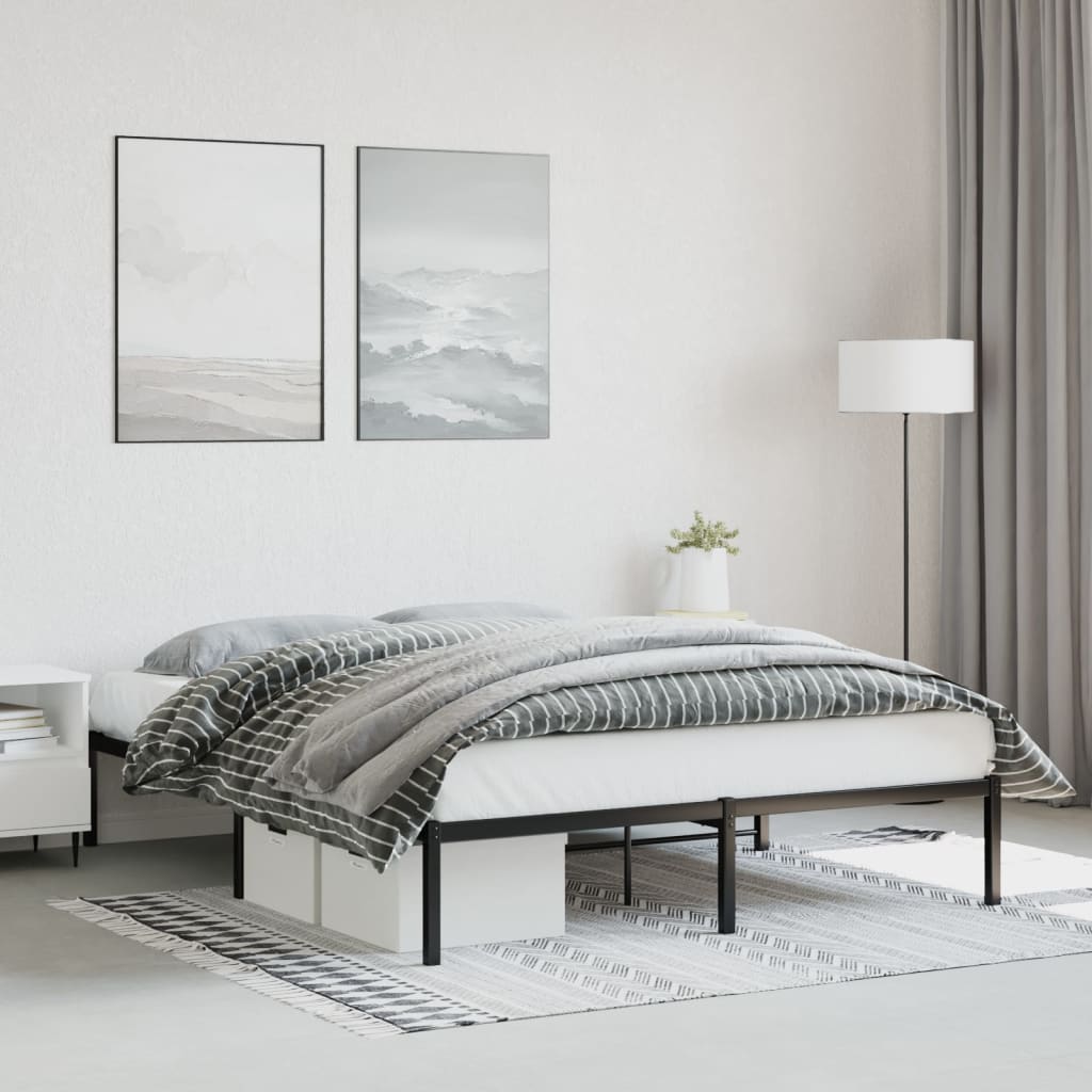 vidaXL Estructura de cama de metal negro 150x200 cm