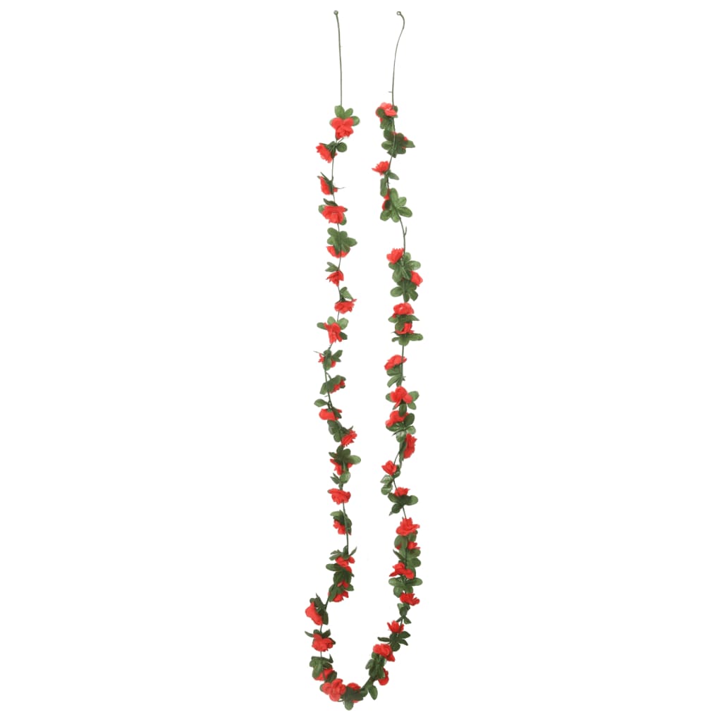 vidaXL Guirnaldas de flores de Navidad 6 uds rojo primaveral 250 cm