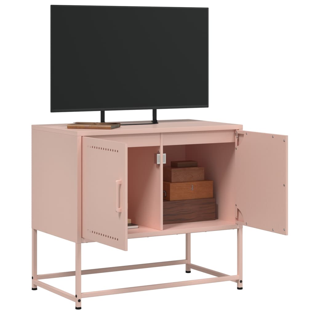 vidaXL Mueble para TV de acero rosa 68,5x39x60,5 cm