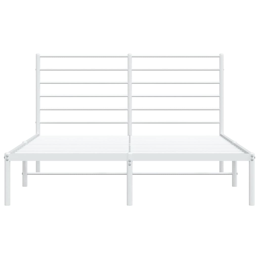 vidaXL Estructura cama sin colchón con cabecero metal blanco 120x190cm