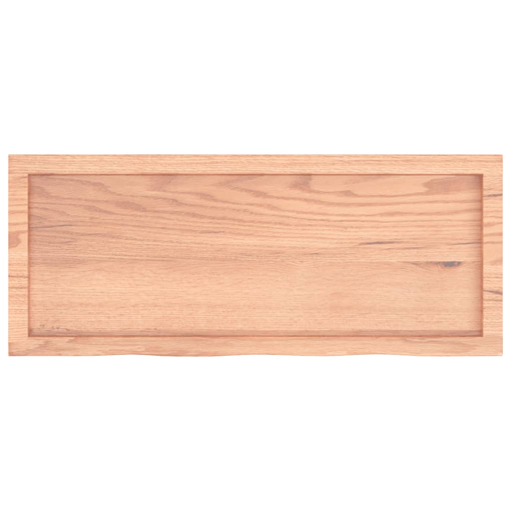 vidaXL Tablero mesa madera roble tratada marrón claro 100x40x(2-4) cm