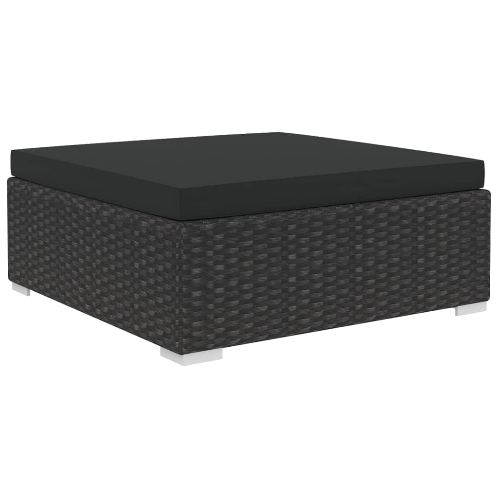 vidaXL Set muebles de jardín 6 piezas y cojines ratán sintético negro