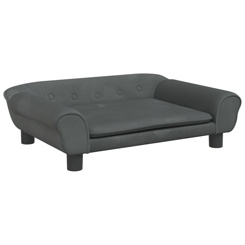 vidaXL Sofá para niños de terciopelo gris oscuro 70x45x26 cm