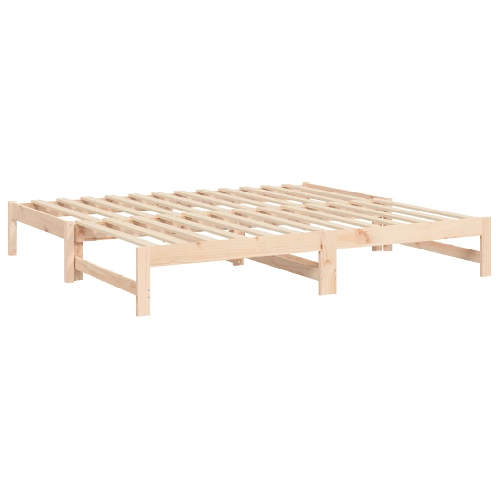 vidaXL Sofá cama extraíble madera maciza de pino 2x(75x190) cm