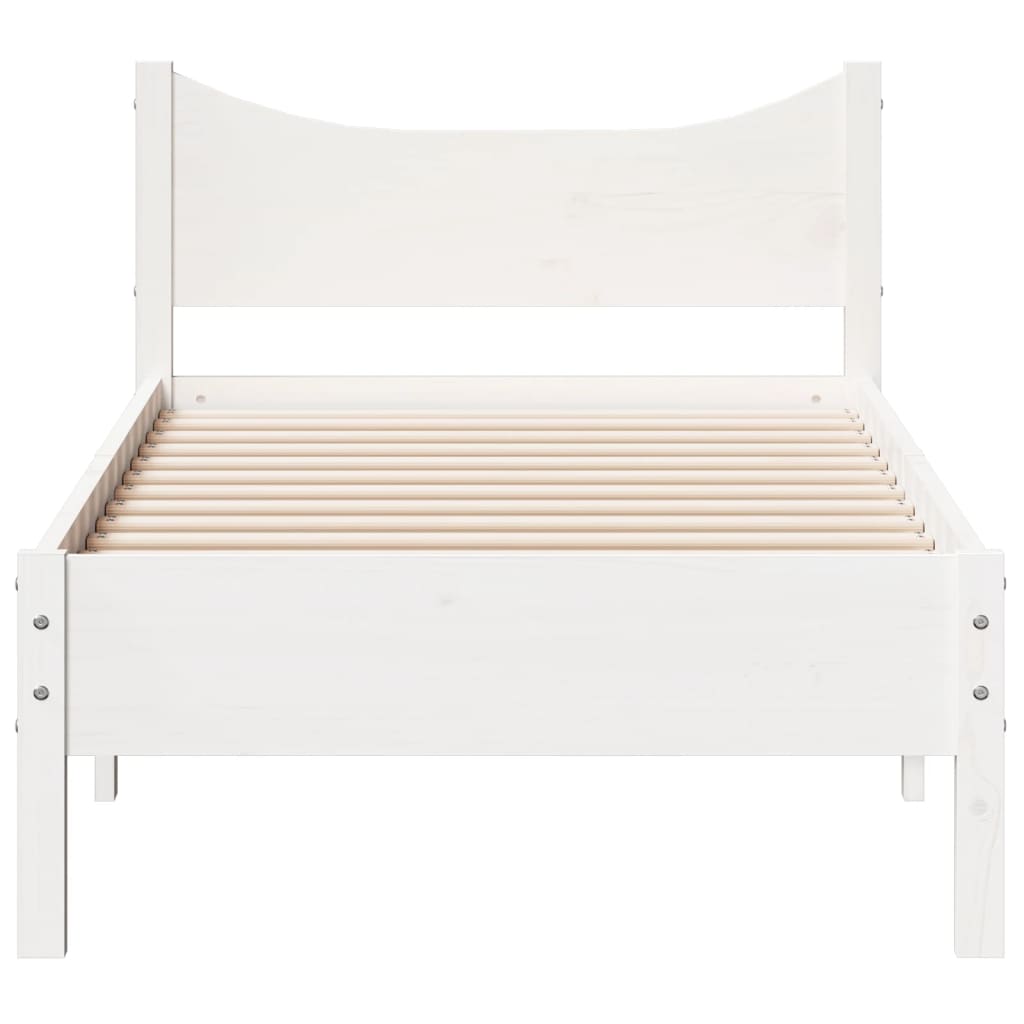 vidaXL Estructura de cama sin colchón madera maciza blanca 75x190 cm