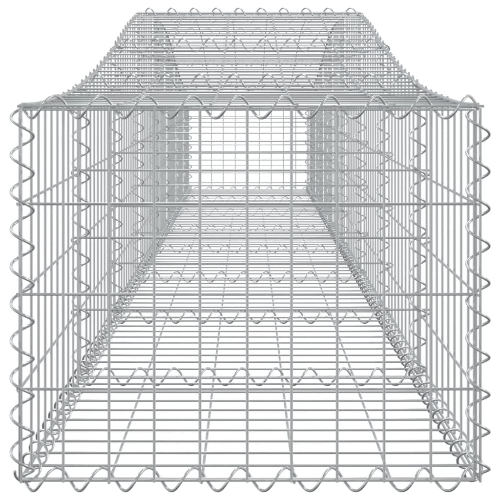 vidaXL Cestas de gaviones 2 uds forma de arco hierro 400x50x40/60 cm