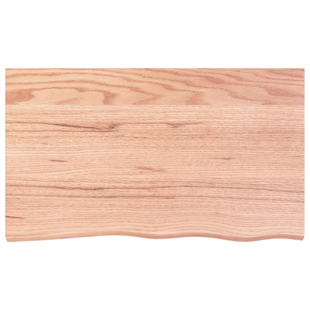 vidaXL Encimera baño madera maciza tratada marrón claro 100x60x(2-4)cm