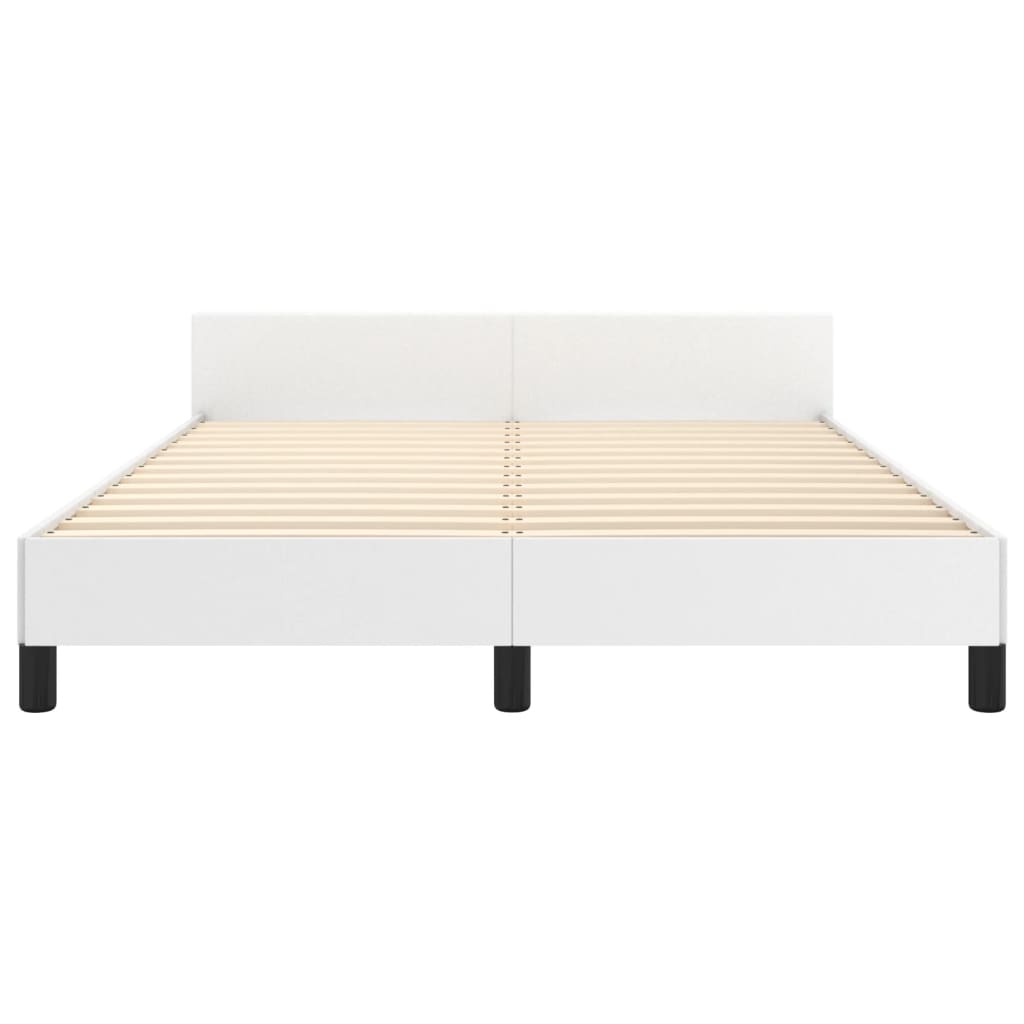 vidaXL Estructura de cama con cabecero sin colchón blanco 140x190 cm