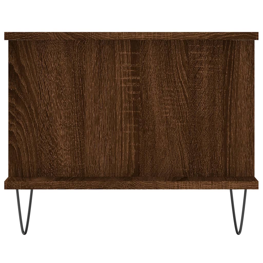 vidaXL Mesa de centro madera contrachapada roble marrón 90x50x40 cm