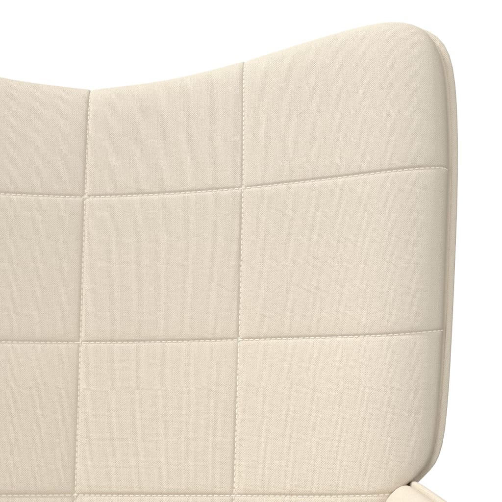 vidaXL Sillón de relax con reposapiés de tela color crema