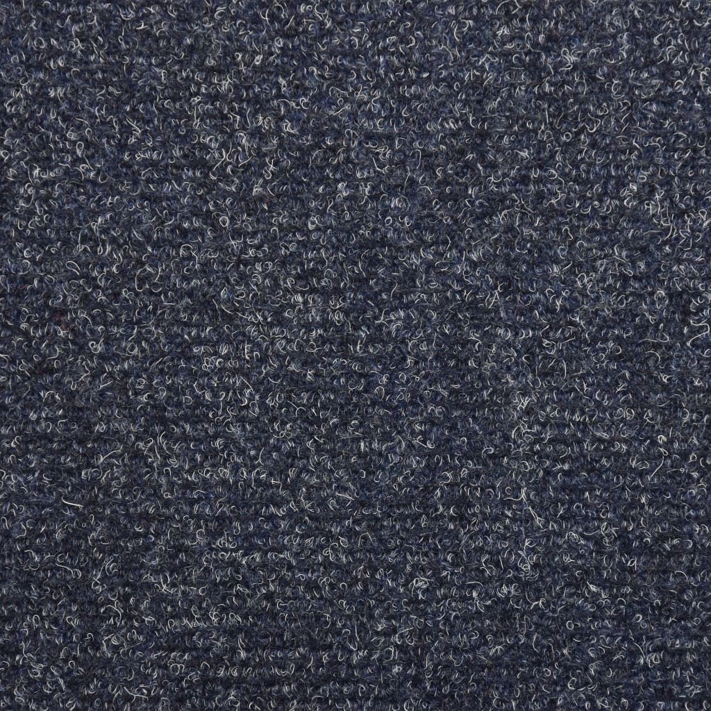 vidaXL Alfombrilla de escaleras 15 uds tela punzonada azul 65x21x4 cm