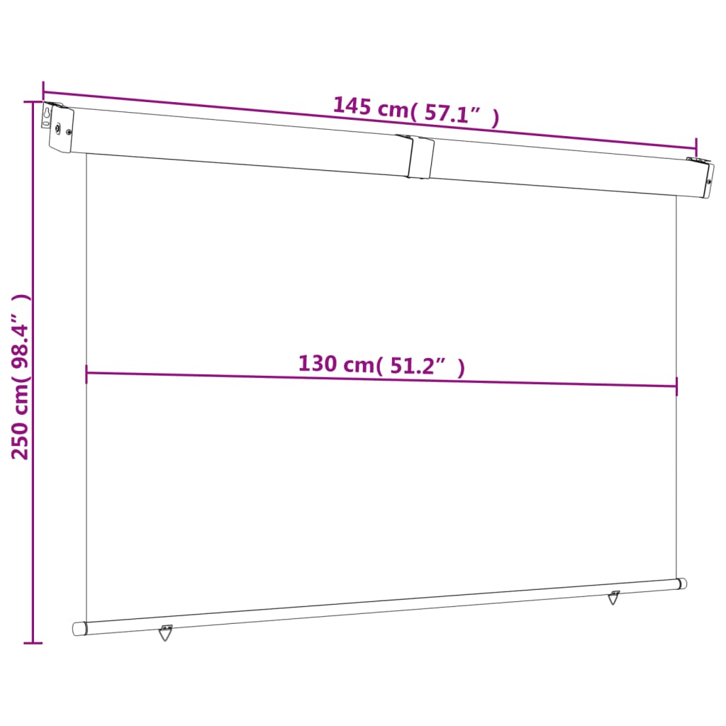 vidaXL Toldo lateral de balcón negro 145x250 cm