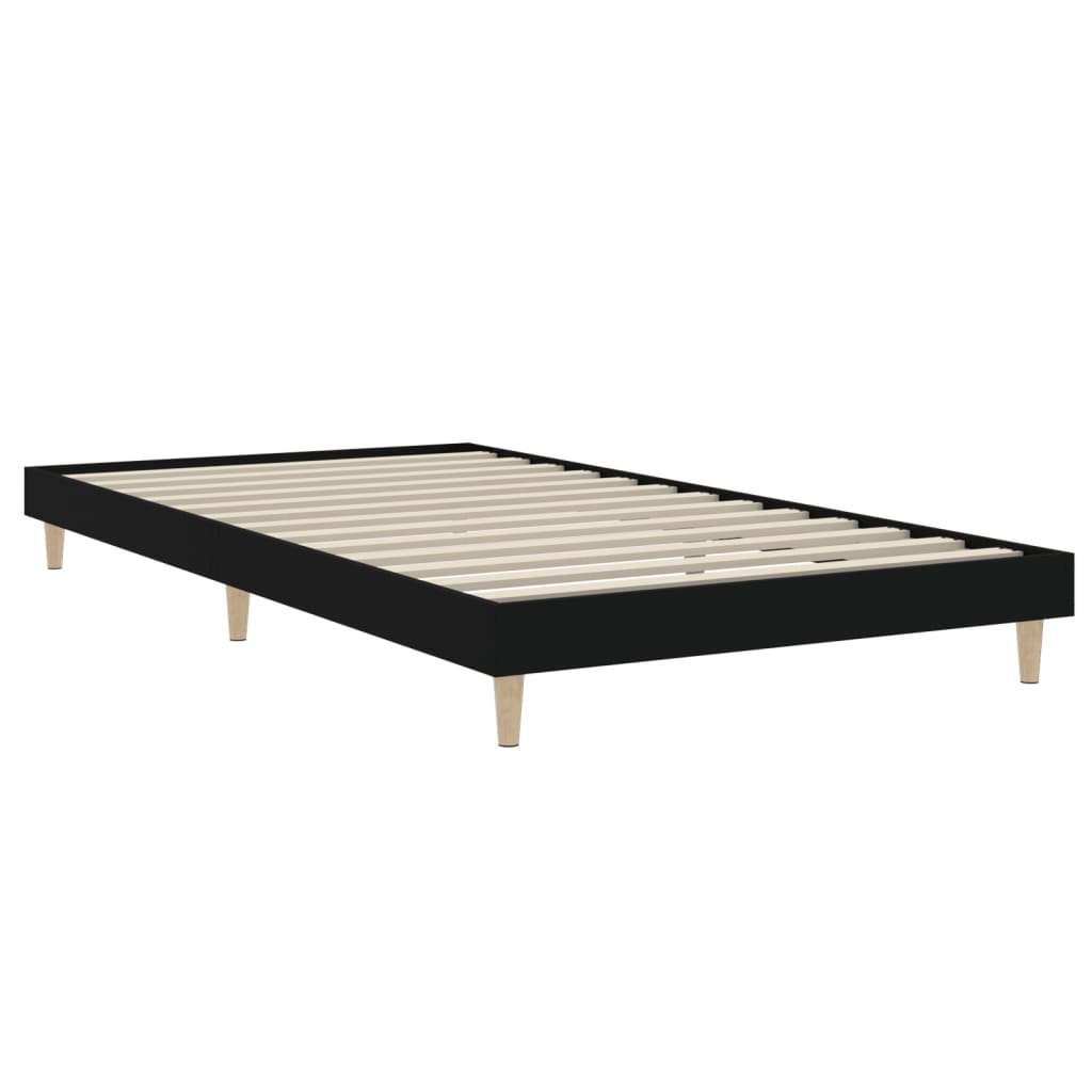 vidaXL Estructura de cama madera de ingeniería negra 90x200 cm