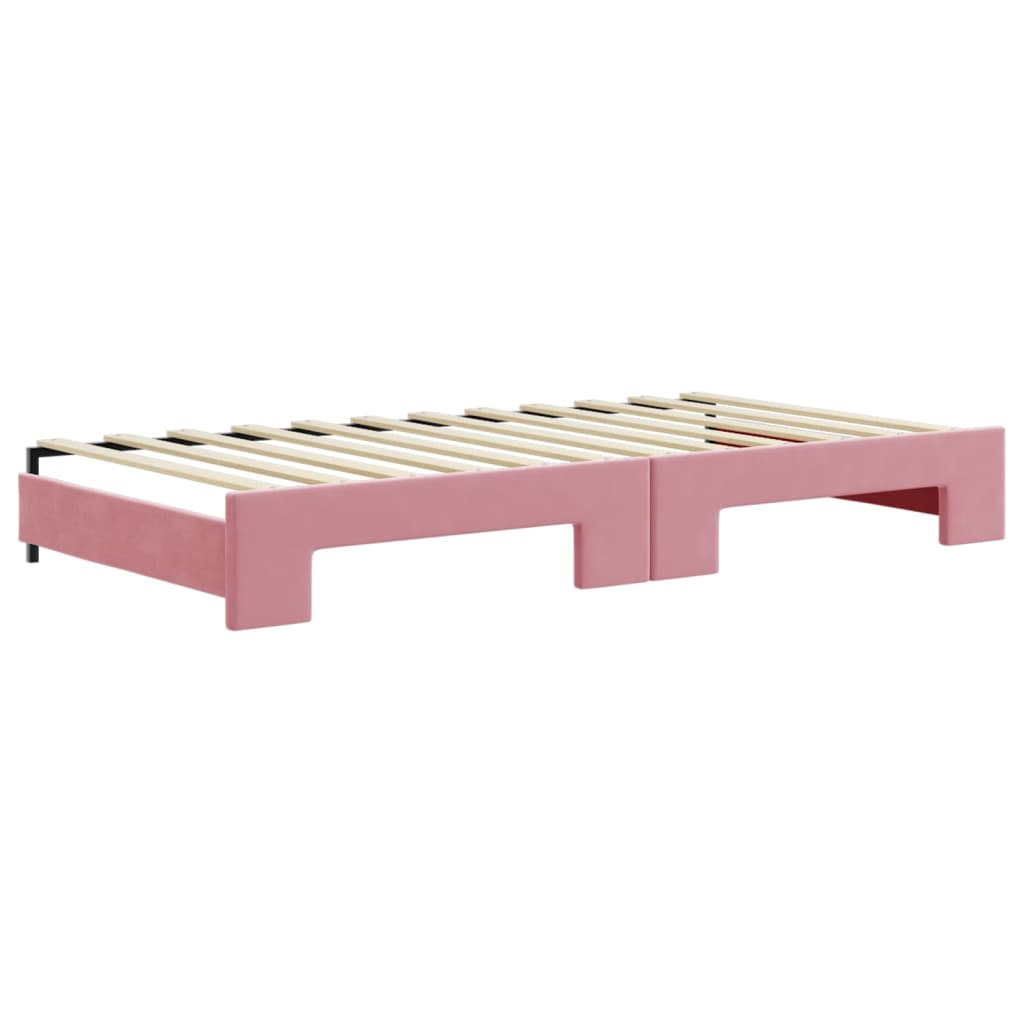 vidaXL Sofá cama nido con colchón terciopelo rosa 100x200 cm