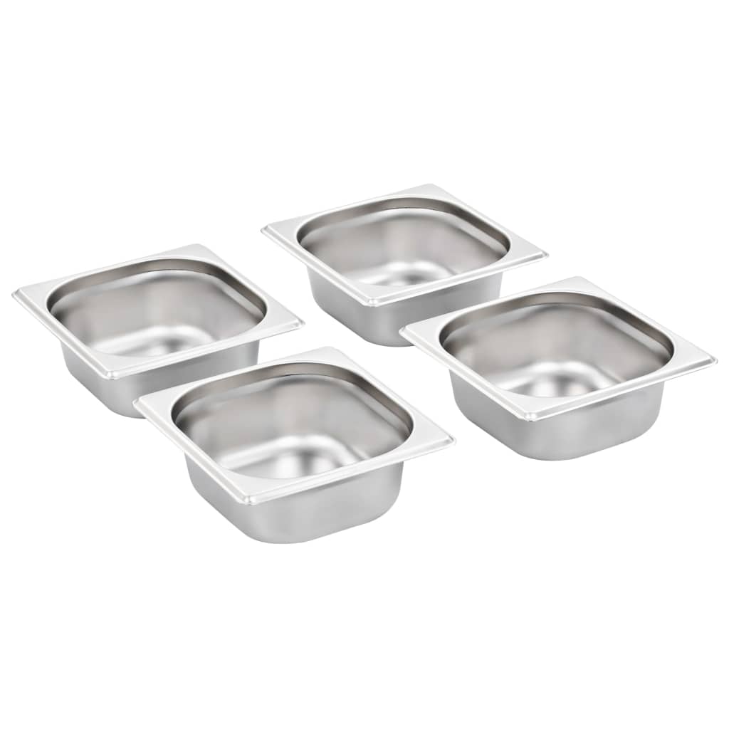 vidaXL Bandejas Gastronorm 12 unidades GN 1/6 65 mm acero inoxidable