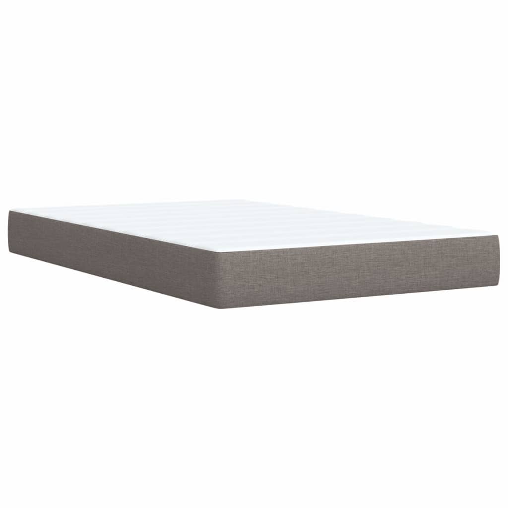 vidaXL Cama box spring con colchón tela gris taupe 120x200 cm