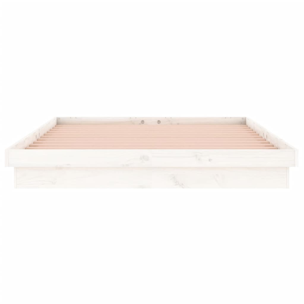 vidaXL Estructura de cama con LED madera maciza blanca 200x200 cm
