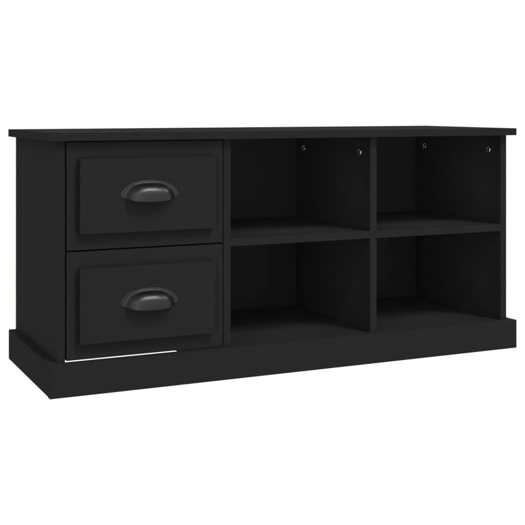 vidaXL Mueble de TV madera contrachapada negro 102x35,5x47,5 cm