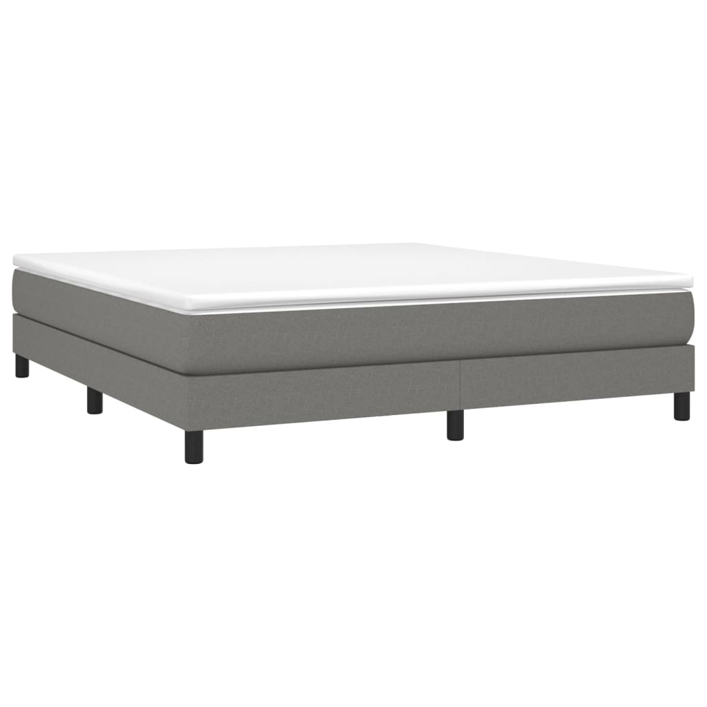 vidaXL Cama box spring con colchón tela gris oscuro 180x200 cm