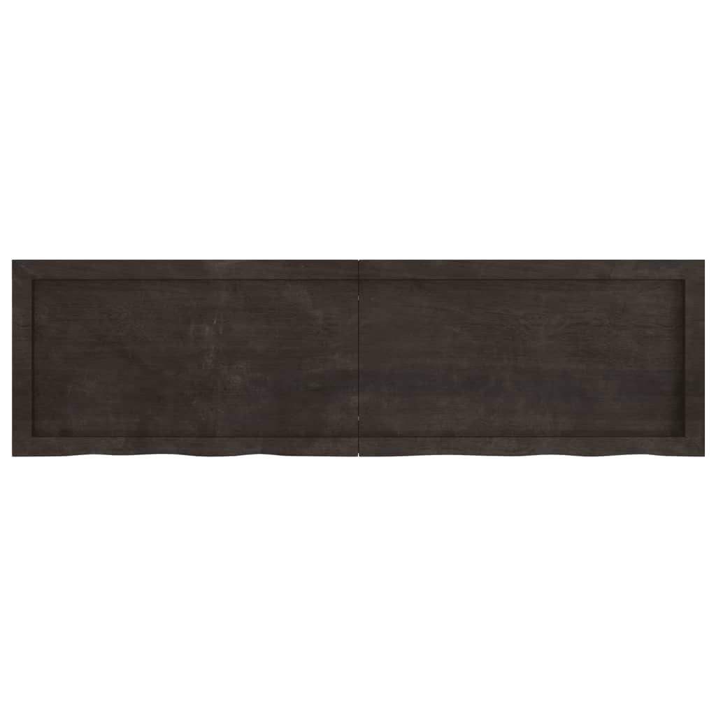 vidaXL Encimera de baño madera tratada marrón oscuro 140x40x(2-4) cm