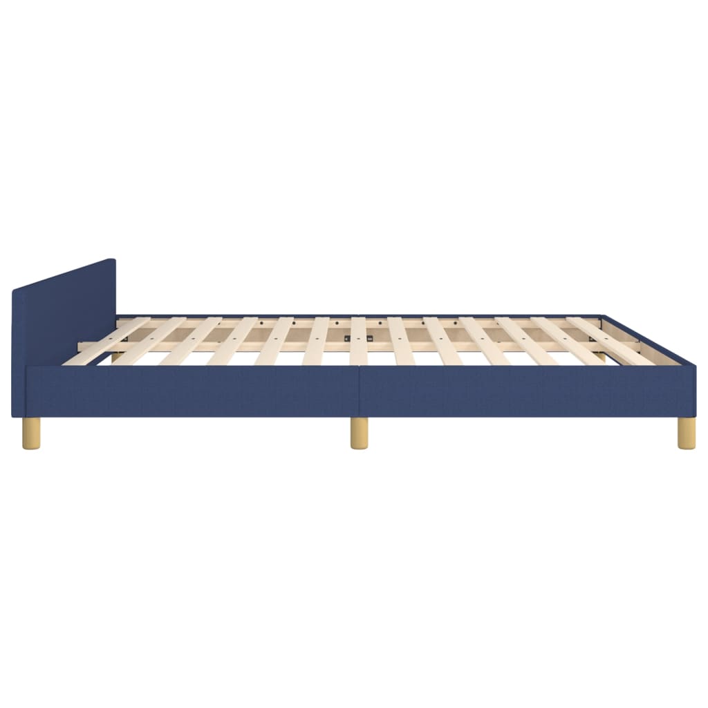 vidaXL Estructura de cama con cabecero sin colchón tela azul 160x200cm