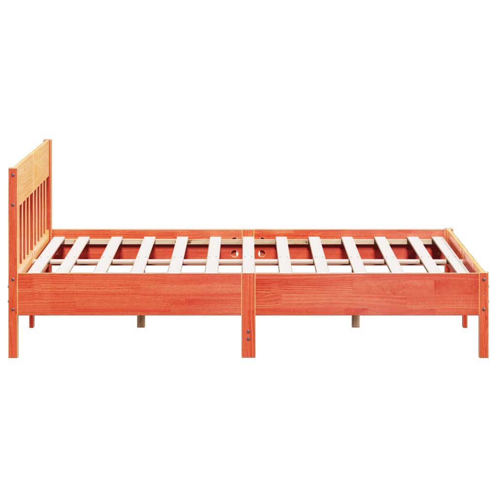 vidaXL Cama sin colchón madera maciza de pino marrón cera 180x200 cm