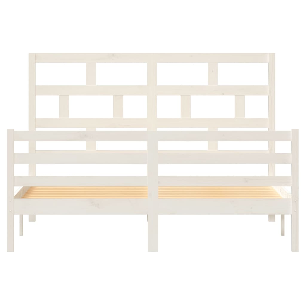 vidaXL Estructura de cama de madera maciza de pino blanca 160x200 cm