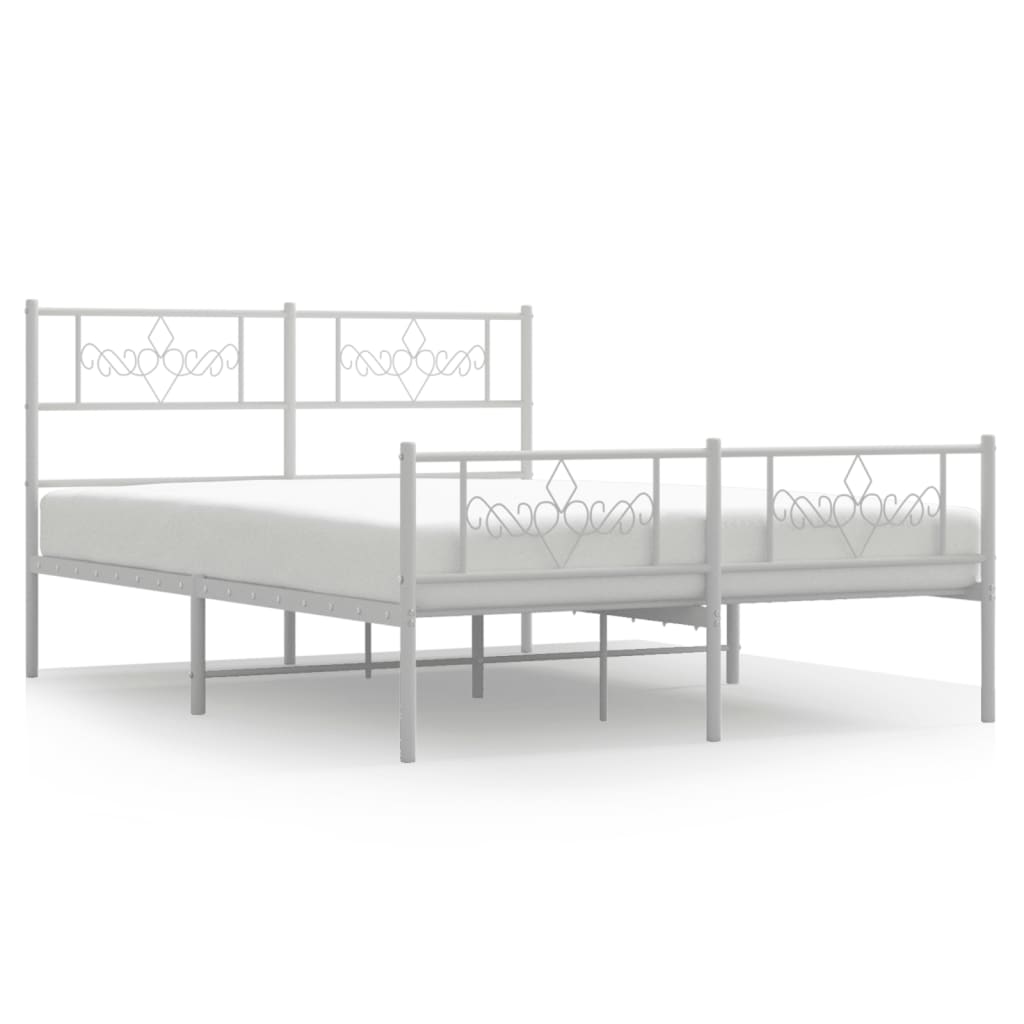 vidaXL Estructura cama sin colchón con estribo metal blanco 150x200 cm