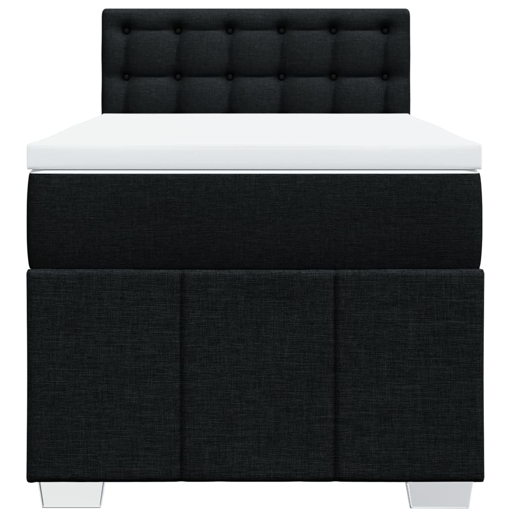 vidaXL Cama box spring con colchón tela negro 80x200 cm