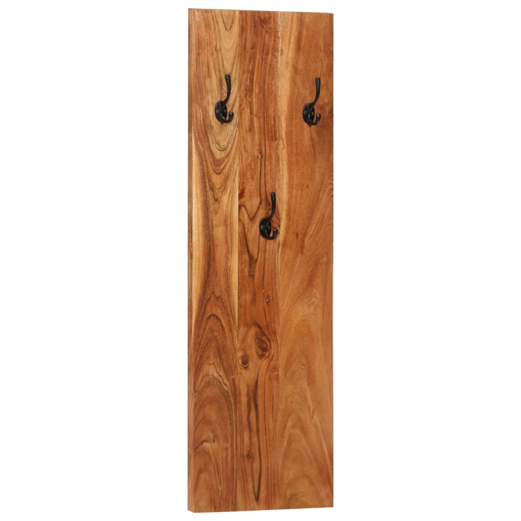 vidaXL Percheros de pared 2 uds madera maciza de acacia 36x3x110 cm