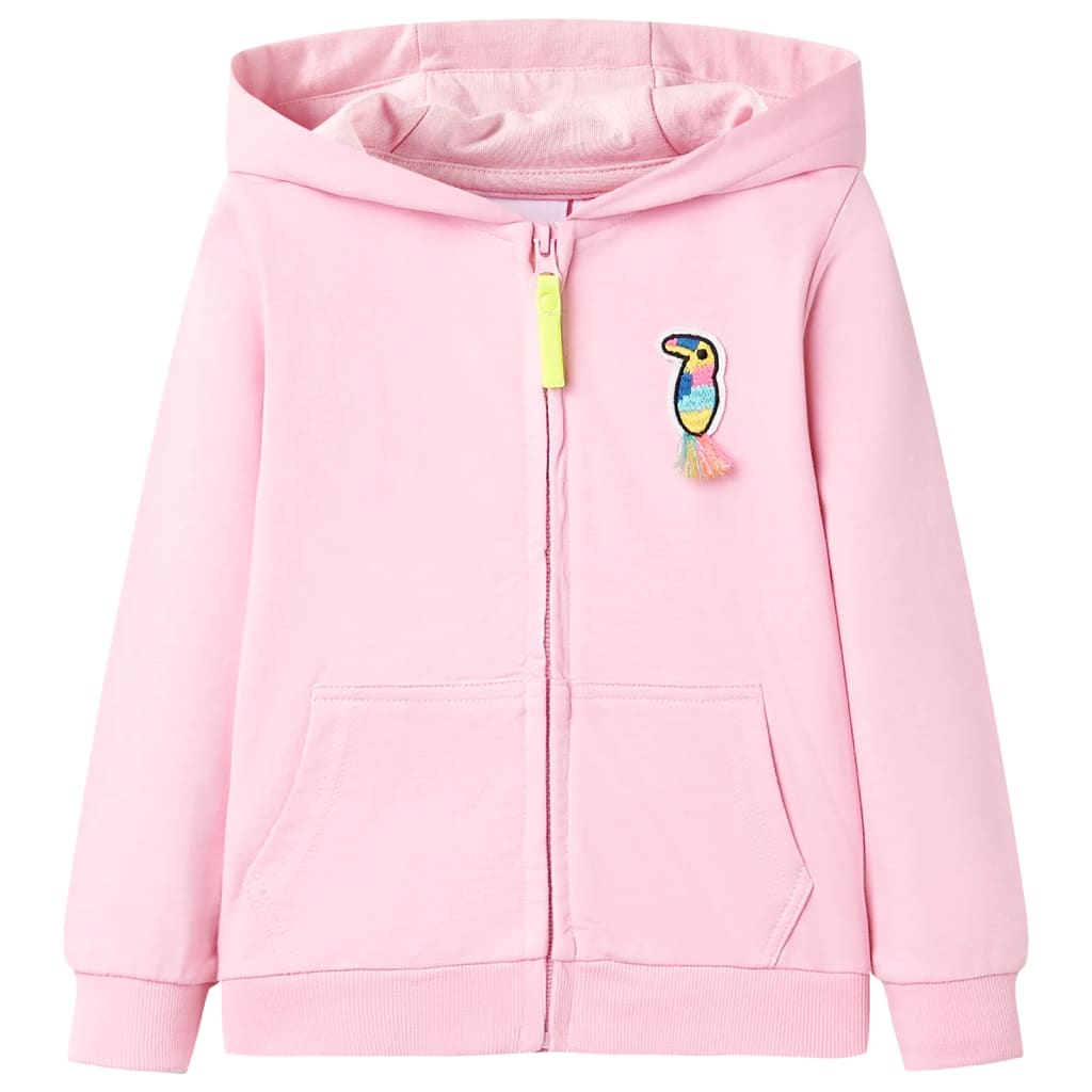 Sudadera infantil con capucha y cremallera rosa 104