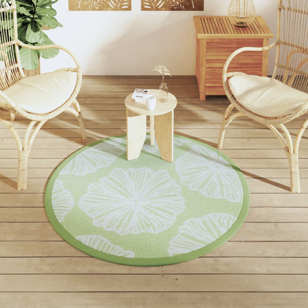 vidaXL Alfombra de exterior PP verde Ø120 cm