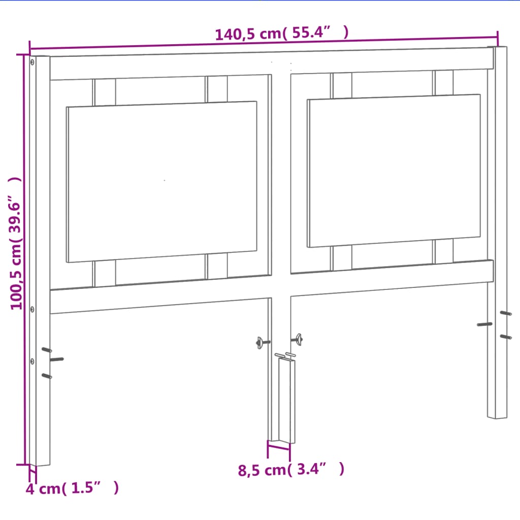 vidaXL Cabecero de cama madera maciza de pino marrón cera 135 cm